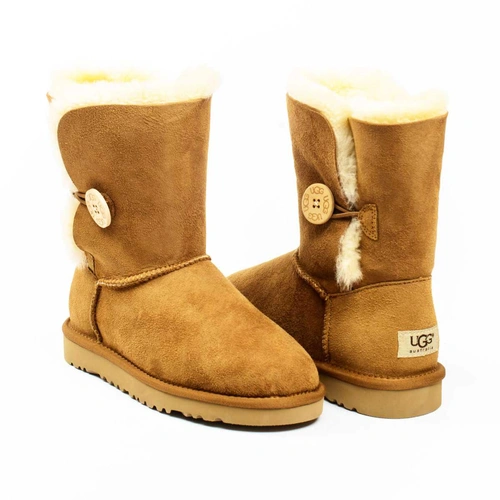 Угги женские ботинки UGG Bailey Button Chestnut фото-2