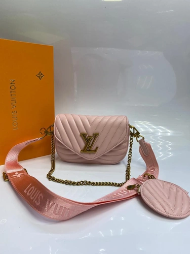 Клатч женский кожаный Louis Vuitton розовый 20/13/5 см