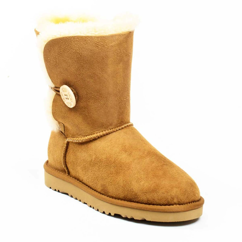 Угги женские ботинки UGG Bailey Button Chestnut фото-3