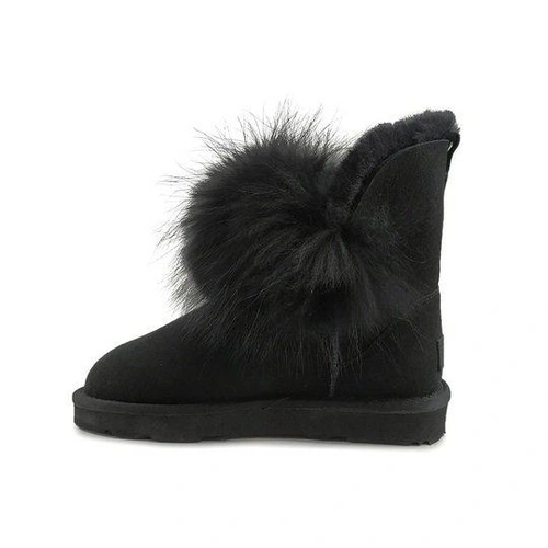 Угги женские UGG Fox Fur II Gen Black фото-4