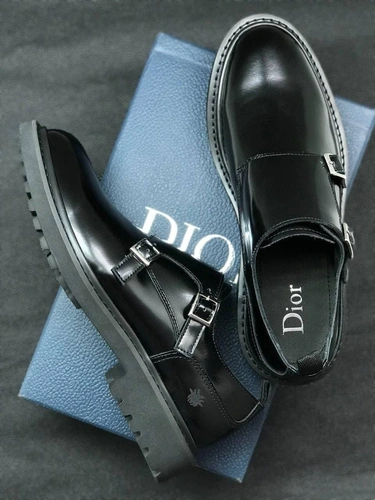 Туфли- дабл монки Dior кожаные черные коллекция 2021-2022 фото-4