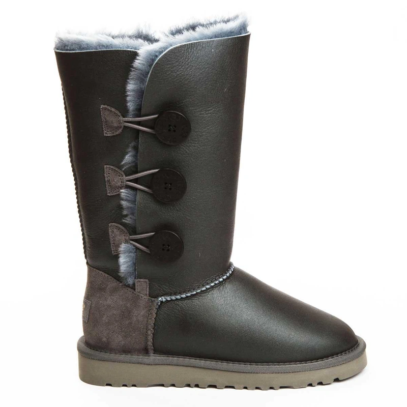 Угги женские сапоги UGG Triplet Bailey Button Metallic Grey