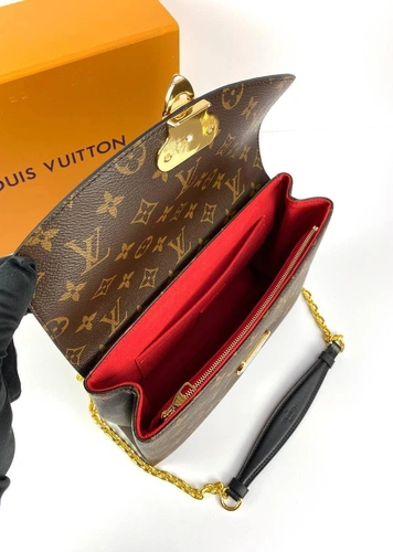 Женская сумка Louis Vuitton Saint-Placide премиум-люкс коричневая 25/16/7 см фото-2