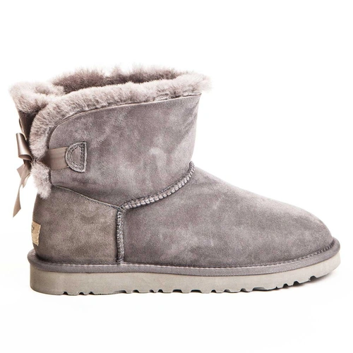 Угги женские ботинки UGG Mini Bailey Bow Grey