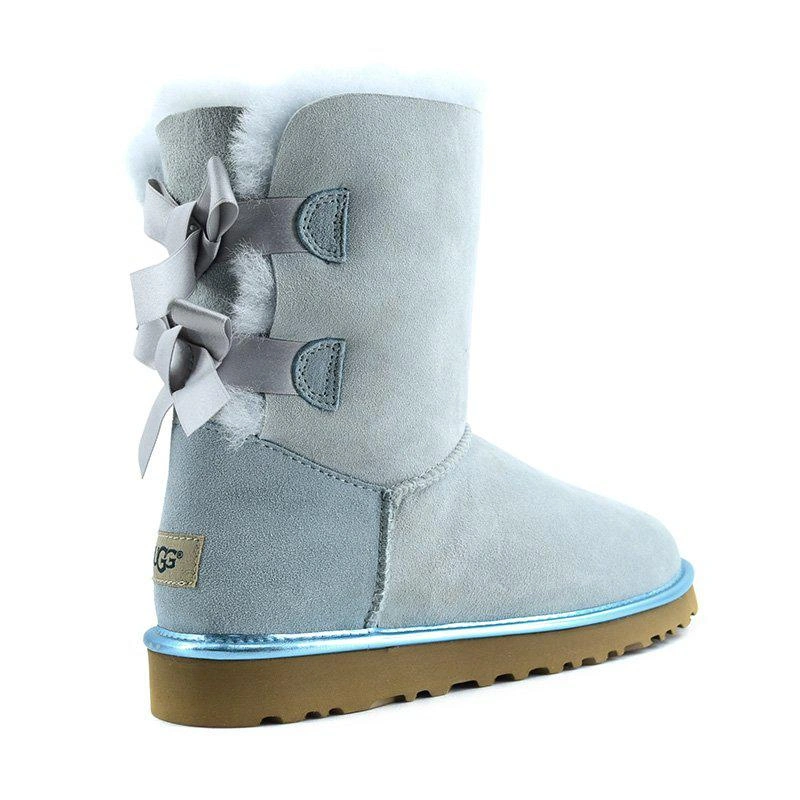 Угги женские UGG II Bailey Bow Metallic Sky Blue фото-4