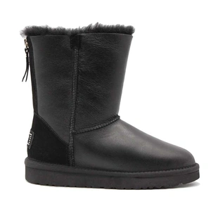 Угги женские сапоги UGG Zip Metallic Black фото-