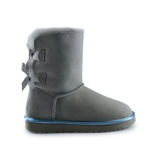 Угги женские UGG II Bailey Bow Metallic Grey фото-2