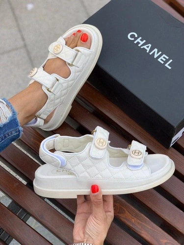 Сандалии Chanel Dad Leather White фото-2