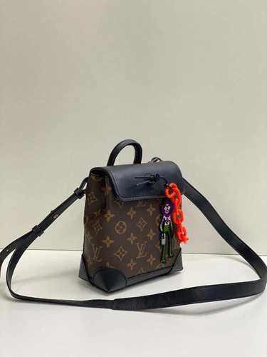 Женская сумка Louis Vuitton Monogram чёрно-коричневая 16/18/8 см фото-4