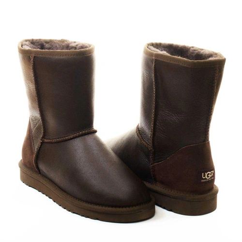 Угги женские ботинки UGG Classic Short Metallic Chocolate фото-4