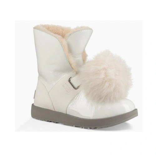 Угги женские ботинки UGG Isley Patent White фото-4