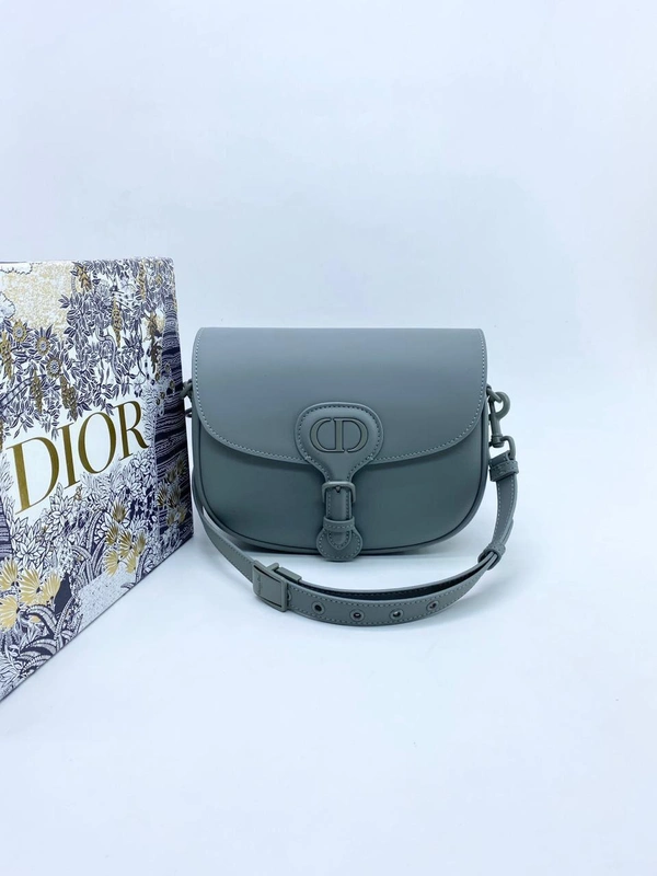 Женская кожаная сумка Christian Dior серая A55835