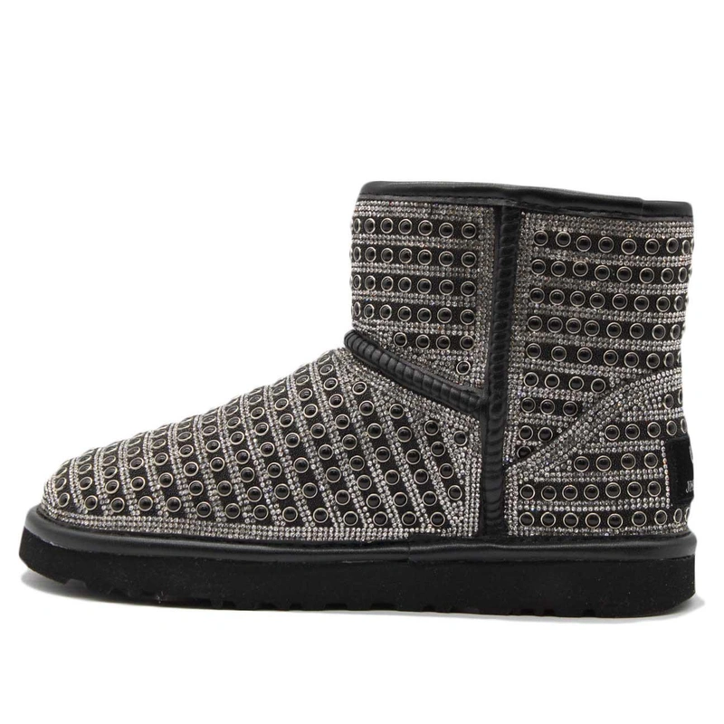 Угги женские ботинки UGG Mini Swarovski Pearl Black фото-3