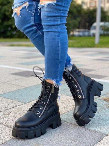 Ботинки женские Prada черные A53327 фото-4