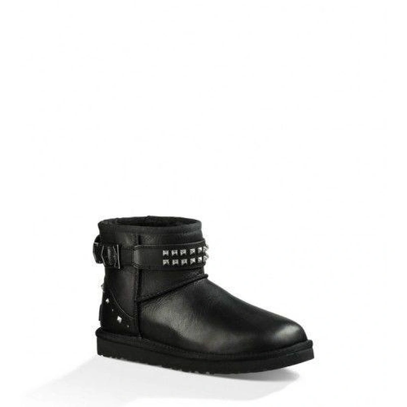 Угги женские ботинки UGG Neva Deco Studs Black фото-3