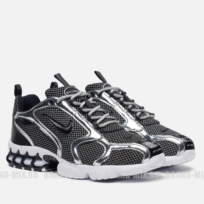 Кроссовки Stussy x Nike Air Zoom Spiridon Cage 2 CU1854-001 Black Silver фото-2