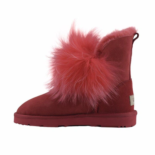 Угги женские UGG Fox Fur II Gen Red фото-5