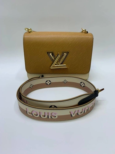 Женская кожаная сумка Louis Vuitton желто-бежевая 23/17 коллекция 2021-2022