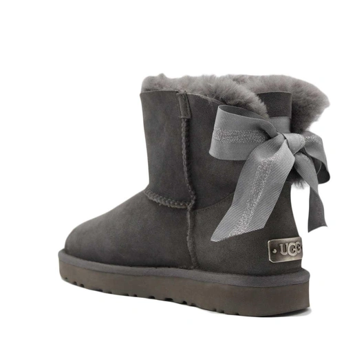 Угги женские ботинки UGG II Mini Bailey Bow Customizable Grey фото-3