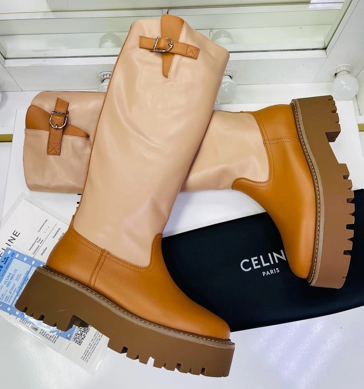 Сапоги женские Celine оранжевые А4992 фото-2