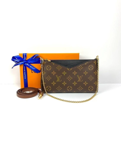 Женский клатч Louis Vuitton Pallas MNG Noir из канвы коричневый 22/13/5 см A85669 фото-5