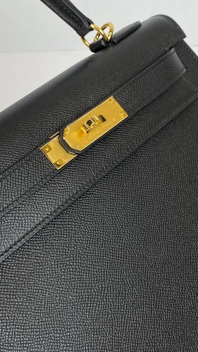 Женская кожаная сумка Hermes премиум-люкс черная A59032 фото-7