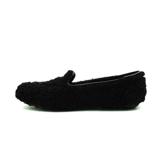 Угги женские мокасины UGG Hailey Fluff Loafers Black фото-4