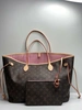 Женская сумка Louis Vuitton из канвы с рисунком-монограммой чёрно-бежевая 40/31/19 см фото-1