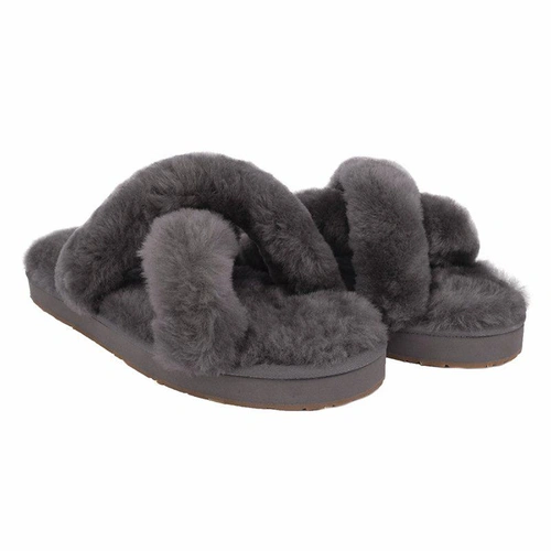 Угги тапочки женские UGG Womens Slippers Abela Grey фото-4