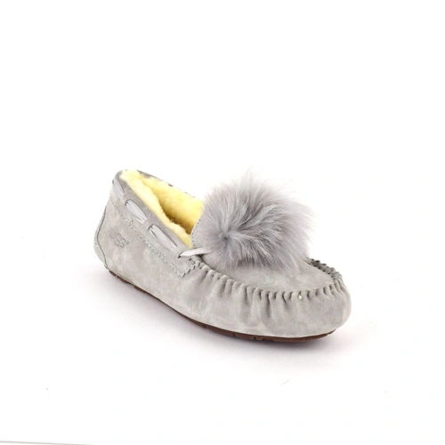 Угги женские мокасины UGG Pom Pom Dakota L.Grey фото-4