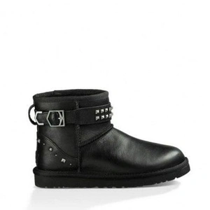 Угги женские ботинки UGG Neva Deco Studs Black фото-