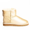 Угги женские ботинки UGG Mini Zip Metallic Soft Gold фото-1