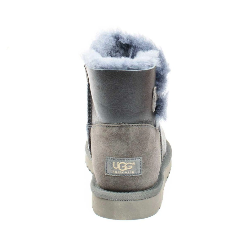 Угги женские ботинки UGG Mini Bailey Button Metallic Grey фото-2