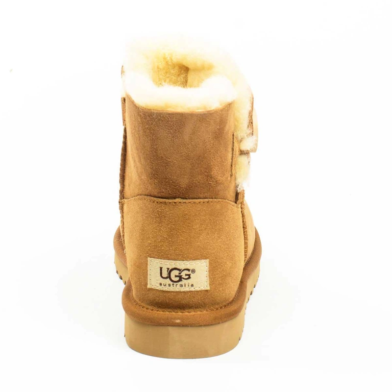 Угги женские ботинки UGG Mini Bailey Button Chestnut фото-4