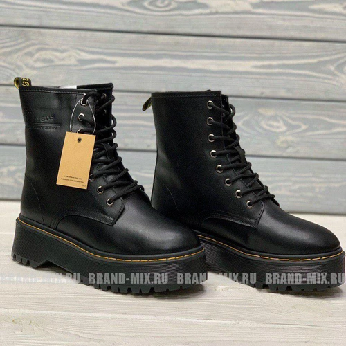 Мартинсы ботинки Dr Martens 1460 Jadon Smooth на платформе чёрные