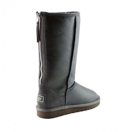 Угги женские UGG Tall Zip Metallic Grey фото-6