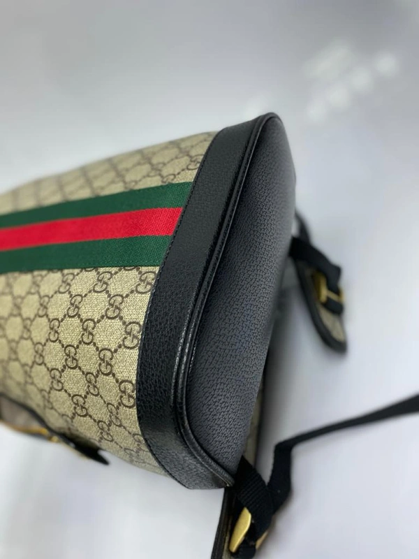 Женский рюкзак Gucci из канвы с рисунком 30/24/10 см фото-4