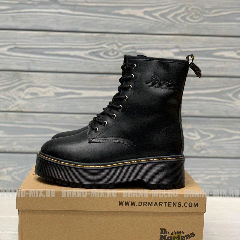 Мартинсы ботинки Dr Martens 1460 Jadon Smooth на платформе чёрные фото-4