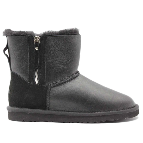 Угги женские сапоги UGG Mini Double Zip Black