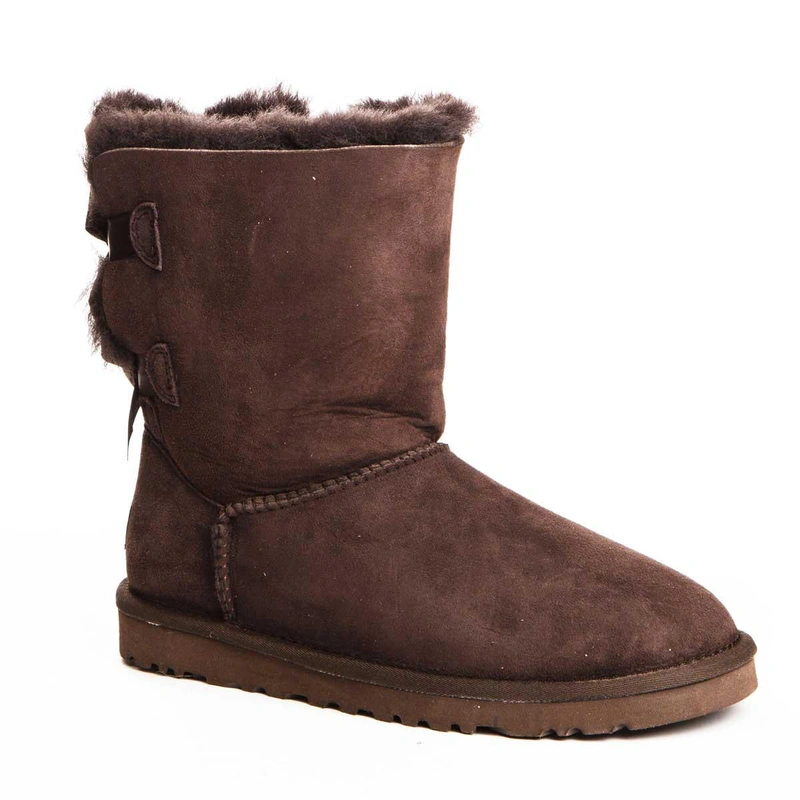 Угги женские ботинки UGG Bailey Bow Chocolate фото-2