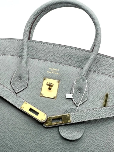 Женская сумка Hermes Birkin 35×26 см A109435 серая фото-6