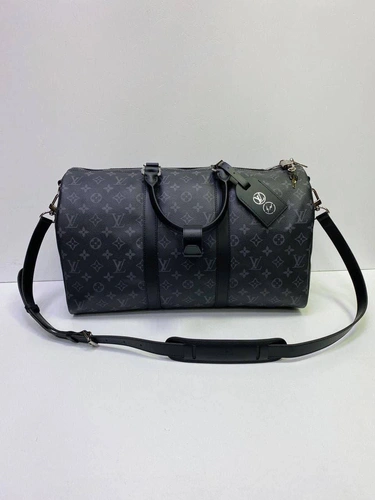 Дорожная сумка Louis Vuitton  Keepall черная 45/20/25 фото-2