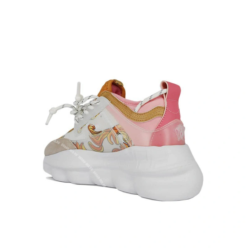 Кроссовки Versace Chain Reaction White Pink фото-5