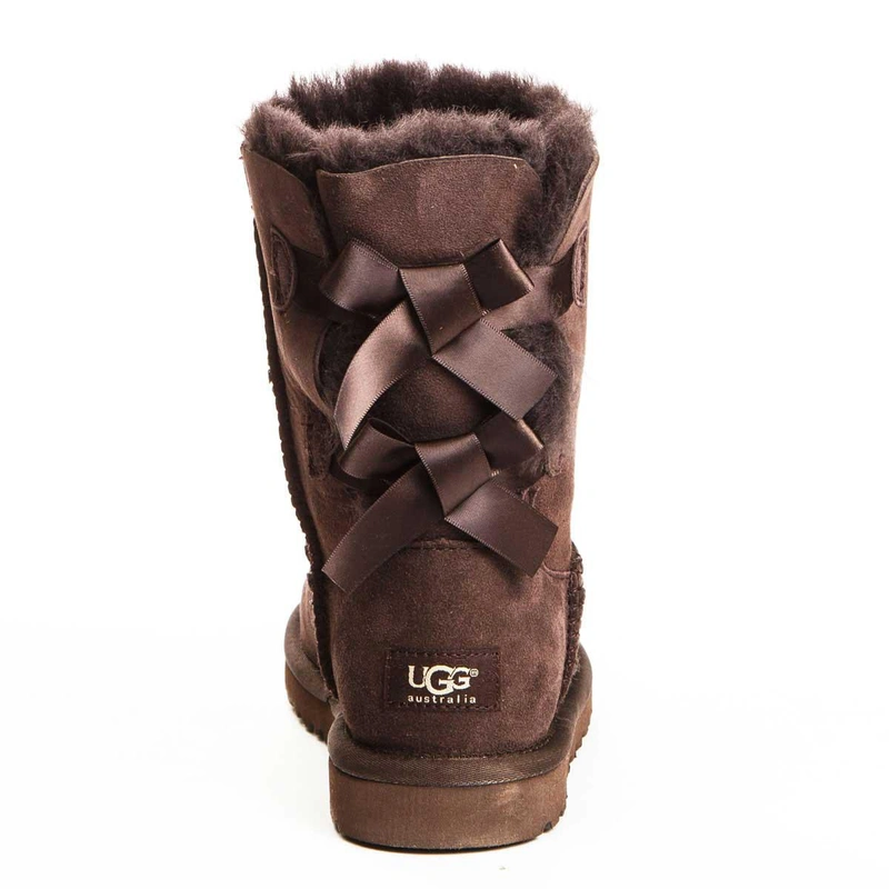 Угги женские ботинки UGG Bailey Bow Chocolate фото-4