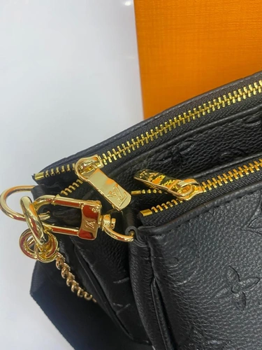 Клатч женский кожаный Louis Vuitton Monorgam черный 24/13 см фото-6