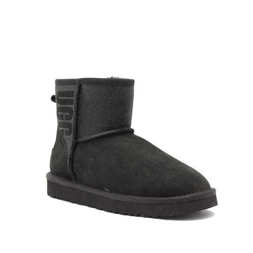 Угги женские ботинки UGG Mini Classic Sparkle Boot Black фото-2