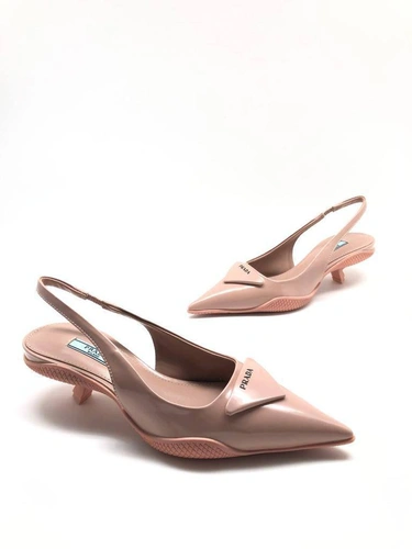 Туфли-лодочки Prada Soft Padded Leather Slingback Pumps Beige