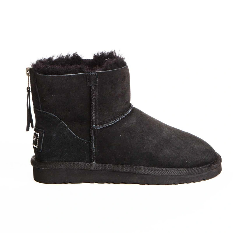 Угги женские ботинки UGG Mini Zip Black