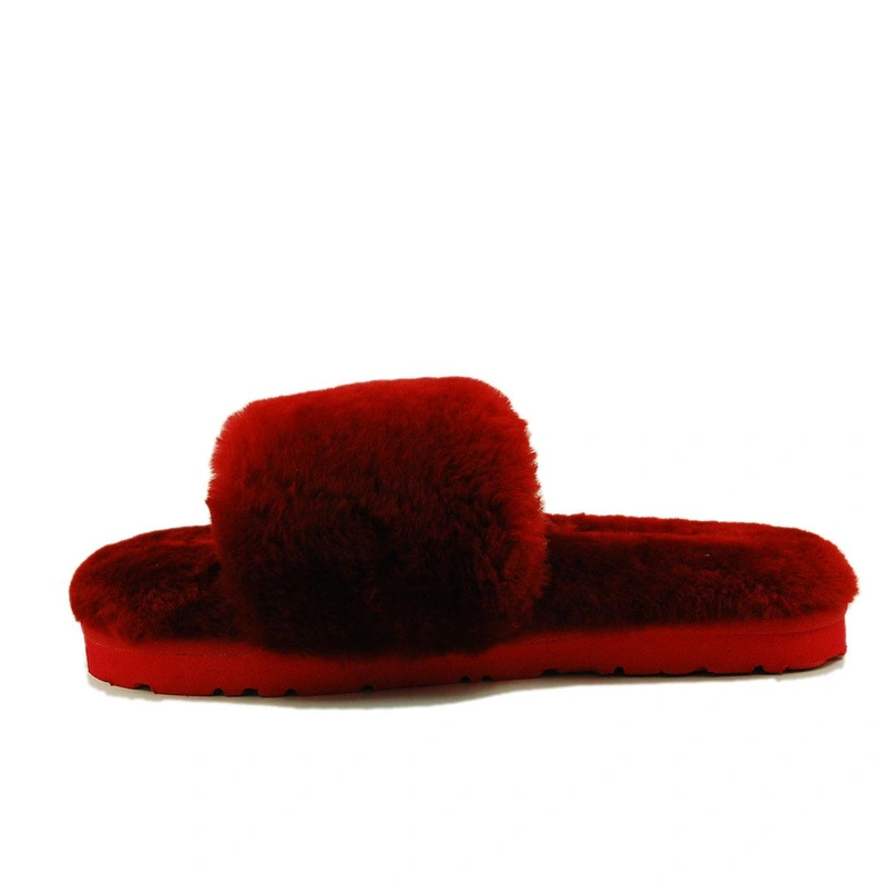 Угги тапочки женские UGG Fluff Slide Slippers Bordeux фото-2