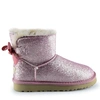 Угги женские с пайетками UGG Mini Bailey Bow Sparkle Fashion Pink фото-1